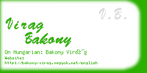 virag bakony business card